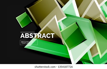 Glossare Quadrate und dreieckige geometrische Hintergründe. Vektorgrafik