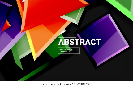Escuadrones brillantes y fondos geométricos triángulos. Vector
