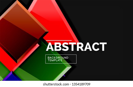 Glossare Quadrate und dreieckige geometrische Hintergründe. Vektorgrafik