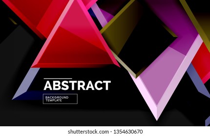 Glossy squares and triangles geometric backgrounds. Vector