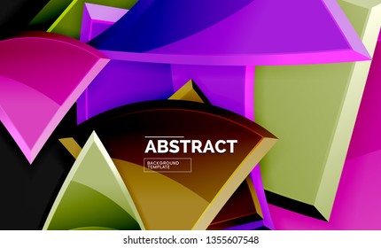 Glossare Quadrate und dreieckige geometrische Hintergründe. Vektorgrafik