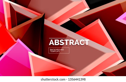 Glossy squares and triangles geometric backgrounds. Vector