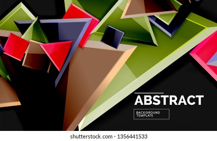 Glossare Quadrate und dreieckige geometrische Hintergründe. Vektorgrafik