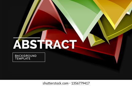 Cuadros y triángulos brillantes de fondo geométrico. Vector