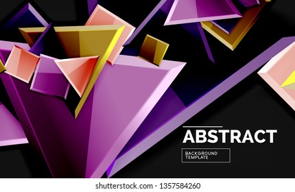 Glossare Quadrate und dreieckige geometrische Hintergründe. Vektorgrafik