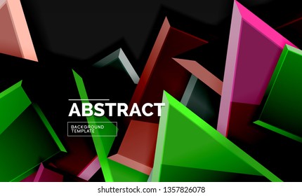 Glossy squares and triangles geometric backgrounds. Vector
