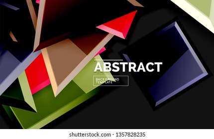 Glossare Quadrate und dreieckige geometrische Hintergründe. Vektorgrafik