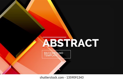 Glossy squares and triangles geometric backgrounds. Vector