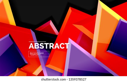 Planos de fundo geométricos de triângulos e quadrados brilhantes. Vetor