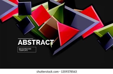Glossare Quadrate und dreieckige geometrische Hintergründe. Vektorgrafik