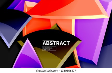Glossare Quadrate und dreieckige geometrische Hintergründe. Vektorgrafik