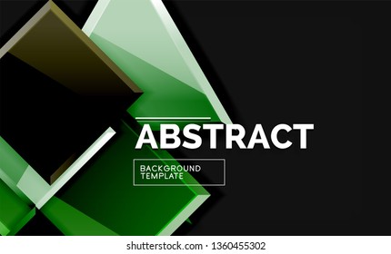 Glossy squares and triangles geometric backgrounds. Vector