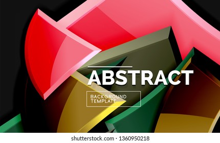 Glossy squares and triangles geometric backgrounds. Vector