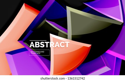 Glossy squares and triangles geometric backgrounds. Vector