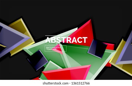 Glossare Quadrate und dreieckige geometrische Hintergründe. Vektorgrafik