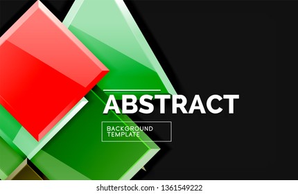 Planos de fundo geométricos de triângulos e quadrados brilhantes. Vetor