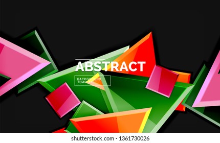 Glossare Quadrate und dreieckige geometrische Hintergründe. Vektorgrafik
