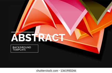 Cuadros y triángulos brillantes de fondo geométrico. Vector