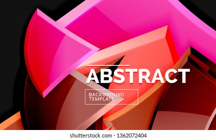 Cuadros y triángulos brillantes de fondo geométrico. Vector