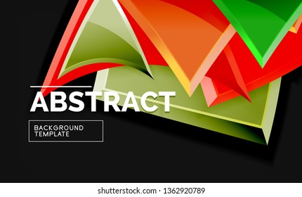 Glossy squares and triangles geometric backgrounds. Vector