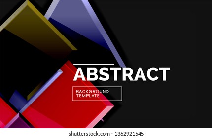 Planos de fundo geométricos de triângulos e quadrados brilhantes. Vetor