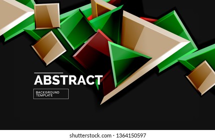 Glossare Quadrate und dreieckige geometrische Hintergründe. Vektorgrafik