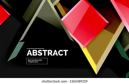 Glossy squares and triangles geometric backgrounds. Vector