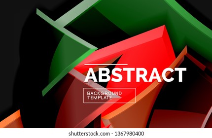 Glossy squares and triangles geometric backgrounds. Vector