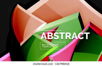 Glossy squares and triangles geometric backgrounds. Vector