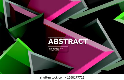 Glossy squares and triangles geometric backgrounds. Vector