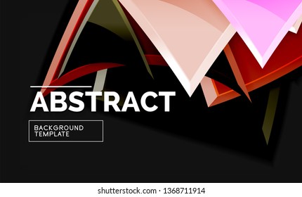 Glossy squares and triangles geometric backgrounds. Vector