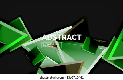Glossy squares and triangles geometric backgrounds. Vector
