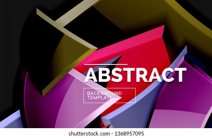 Glossy squares and triangles geometric backgrounds. Vector