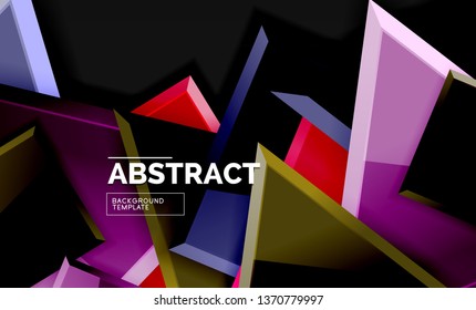 Glossy squares and triangles geometric backgrounds. Vector