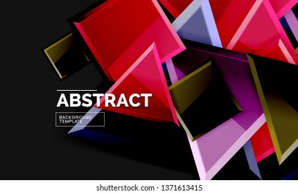 Glossy squares and triangles geometric backgrounds. Vector