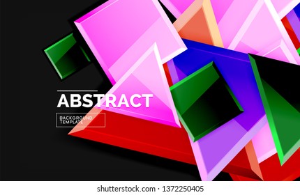 Glossare Quadrate und dreieckige geometrische Hintergründe. Vektorgrafik