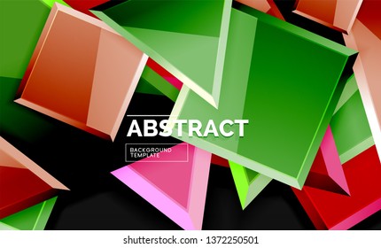 Glossare Quadrate und dreieckige geometrische Hintergründe. Vektorgrafik