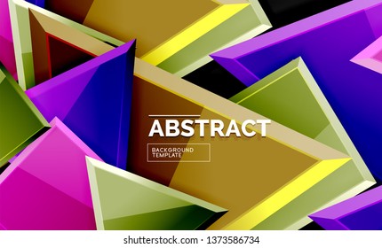 Glossy squares and triangles geometric backgrounds. Vector