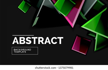 Glossare Quadrate und dreieckige geometrische Hintergründe. Vektorgrafik