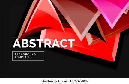 Glossy squares and triangles geometric backgrounds. Vector