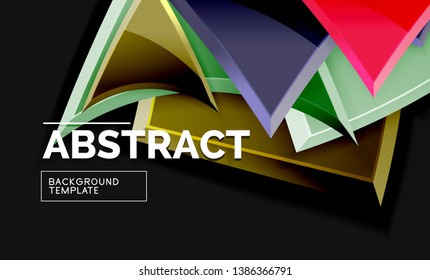Glossy squares and triangles geometric backgrounds. Vector