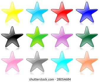 glossy star set vector