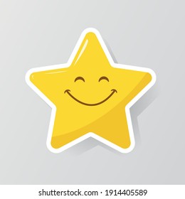 Glossy star sticker icon rating isolated on white background. Vector EPS10