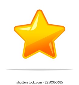 Glossy star vector isolated illustration