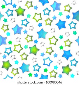 Glossy stars seamless background (vector).