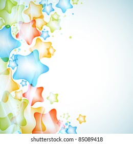 Glossy stars vector background