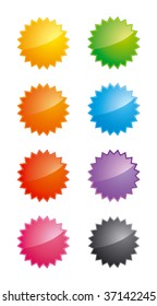 Glossy star-shaped labels