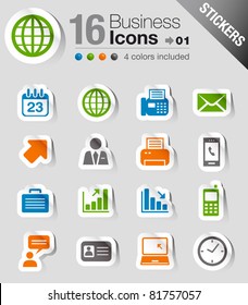 Glossy Stickers - Office and Business icons