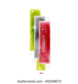 Glossy stripes business infographics. Shiny modern geometric info box banner. Glass style vector illustration template. Abstract background