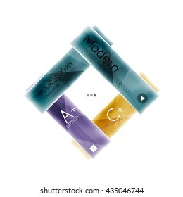 Glossy stripes business infographics. Shiny modern geometric info box banner. Glass style vector illustration template. Abstract background